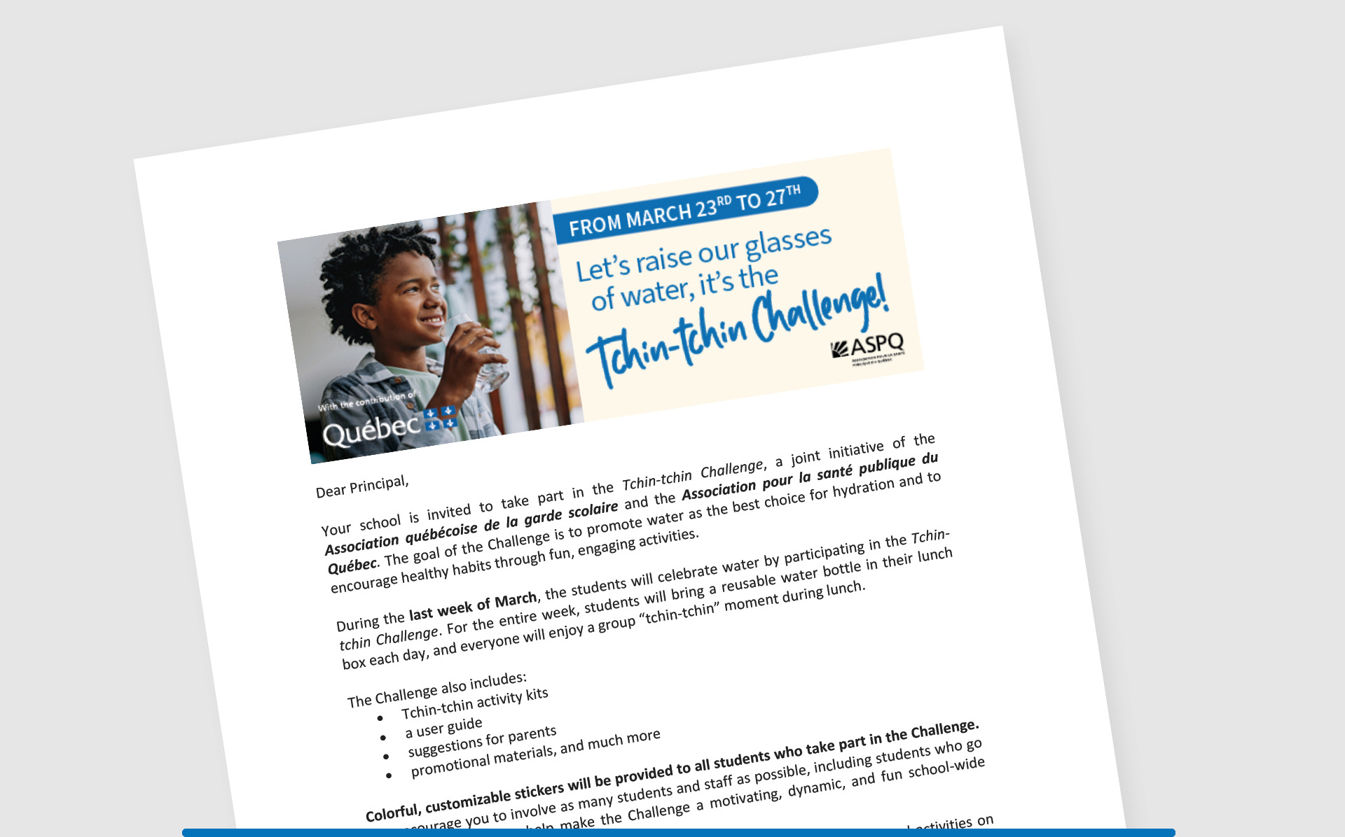 Letter for school principal