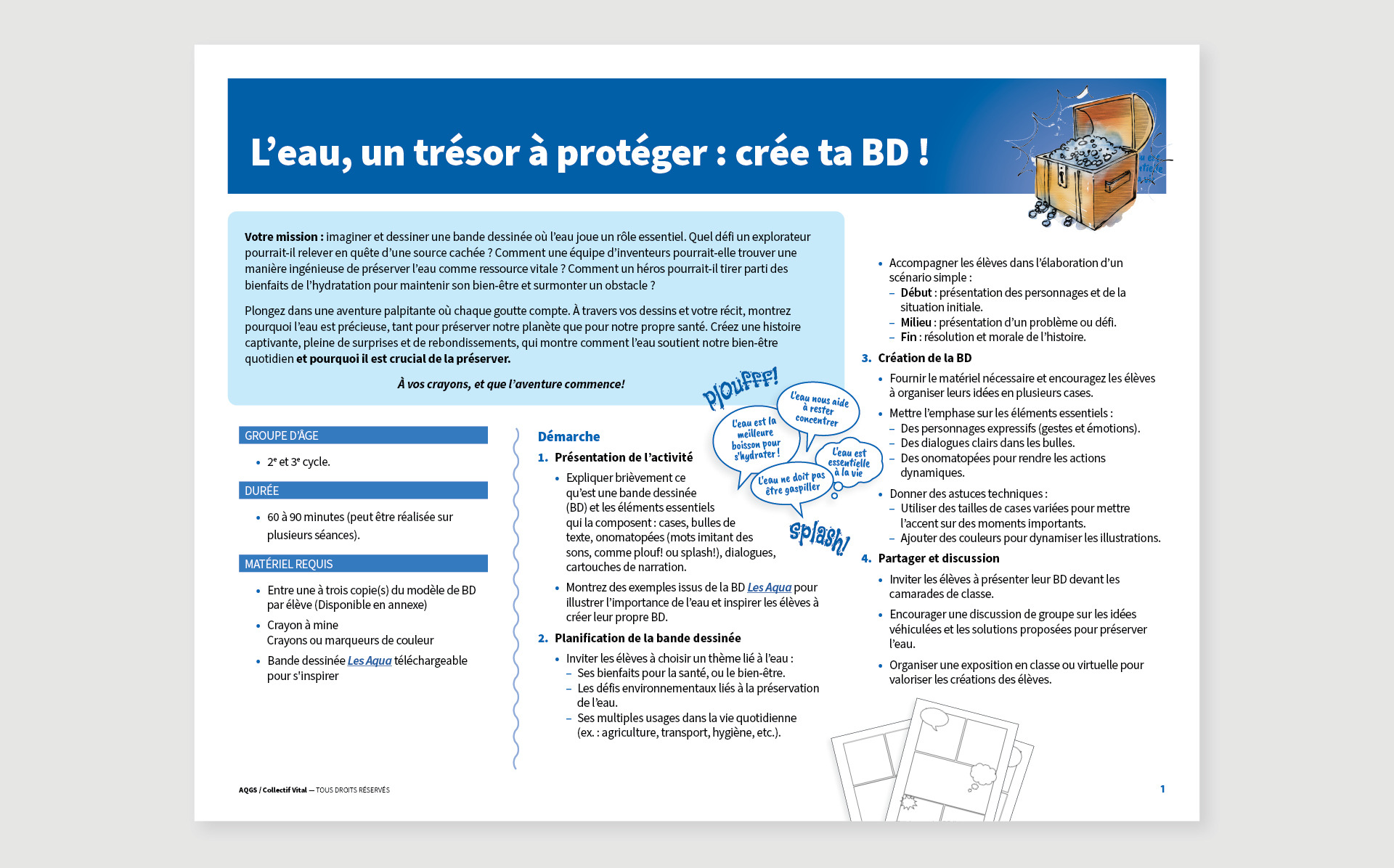 Water, a treasure to be protected: create your own comic!